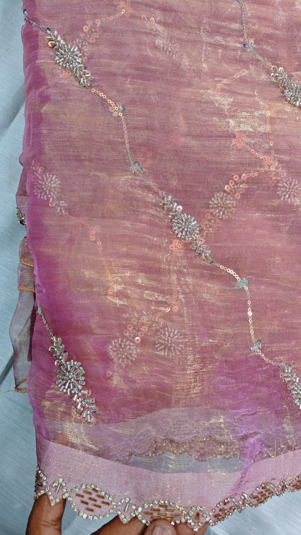 Dusty Rose Pink Soft Saree