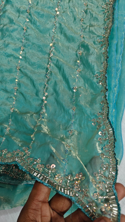 Aqua Real Soft Space Silk Saree