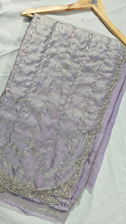 Lavender Mist Soft Space Silk saree