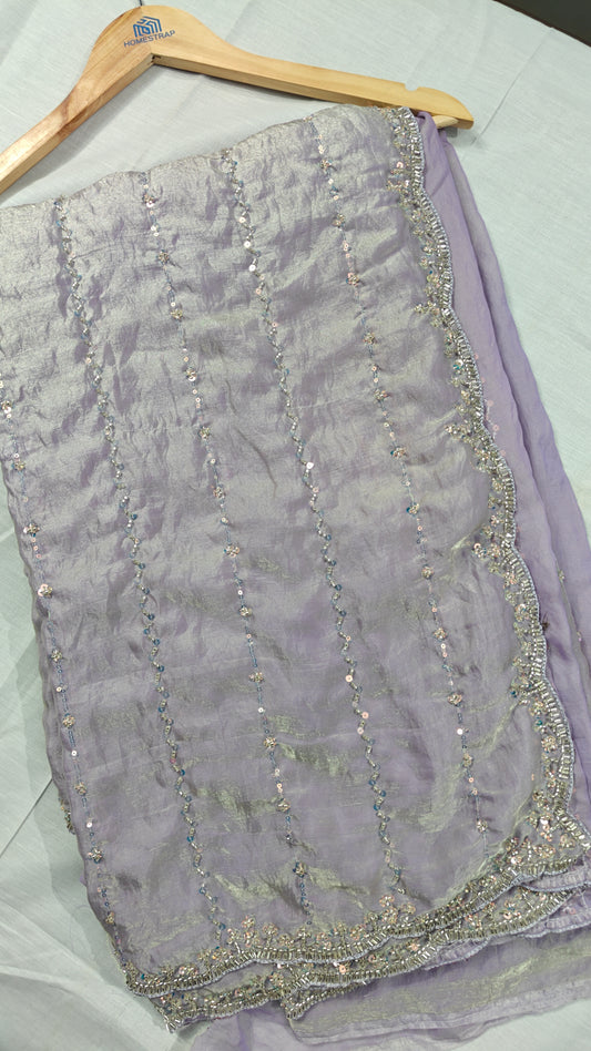 Lavender Mist Soft Space Silk saree