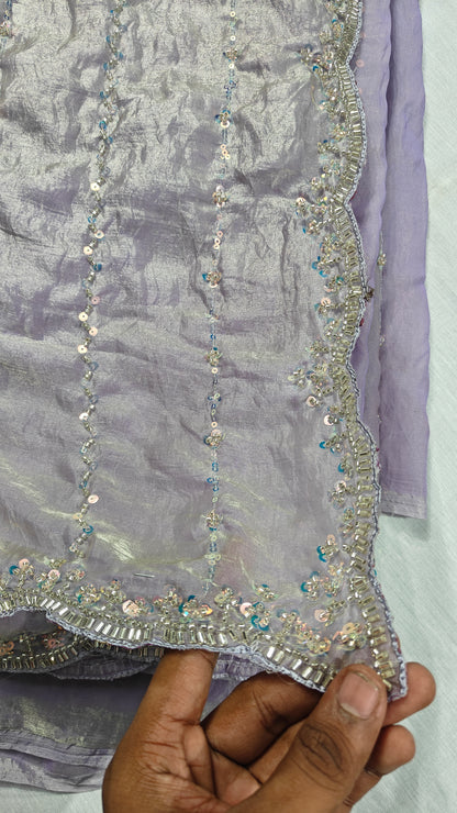 Lavender Mist Soft Space Silk saree