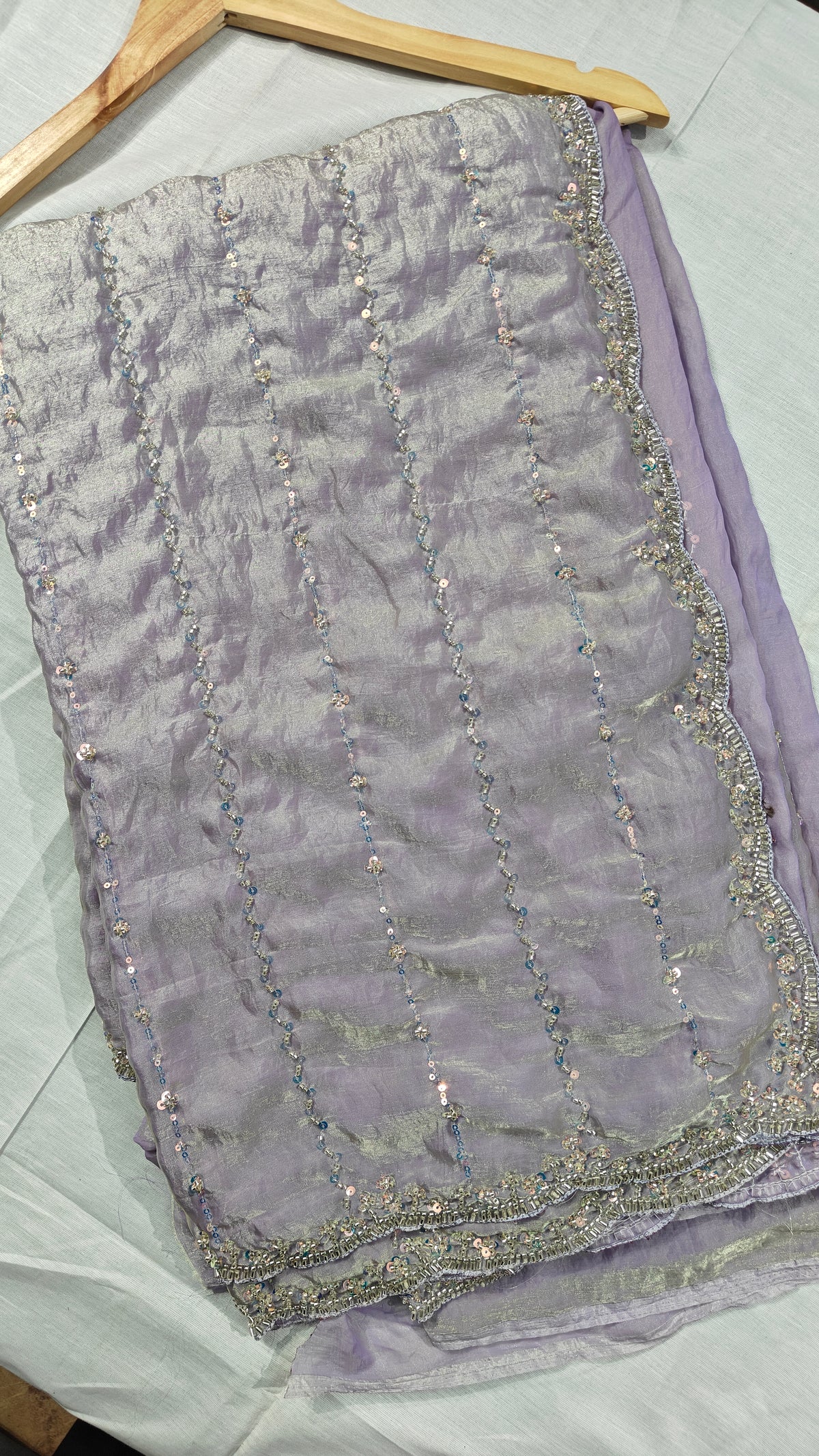 Lavender Mist Soft Space Silk saree