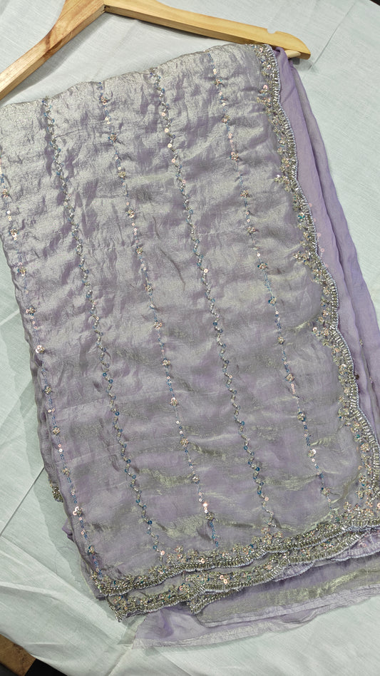 Lavender Mist Soft Space Silk saree