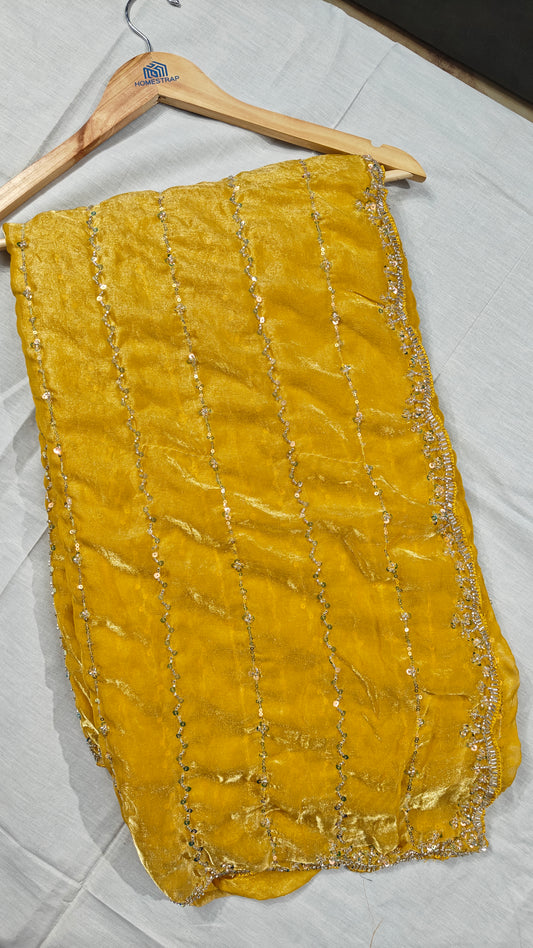 Haldi Gold Soft Space Silk Saree