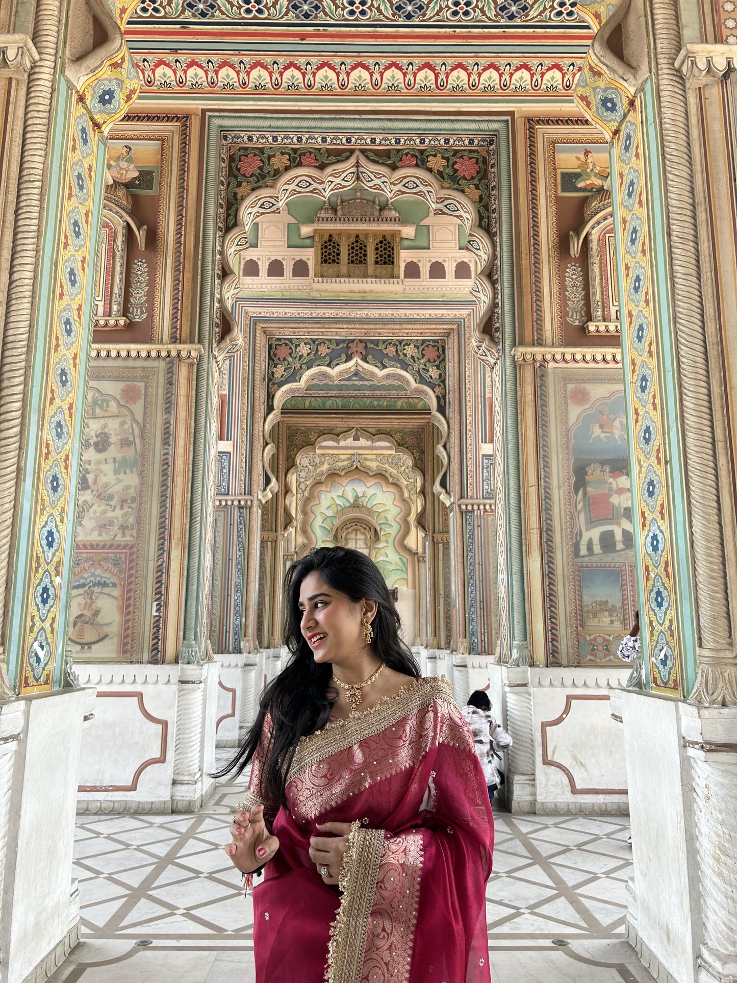 Rani Pink Banarasi Soft Maharani Glass Tissue Silk Saree