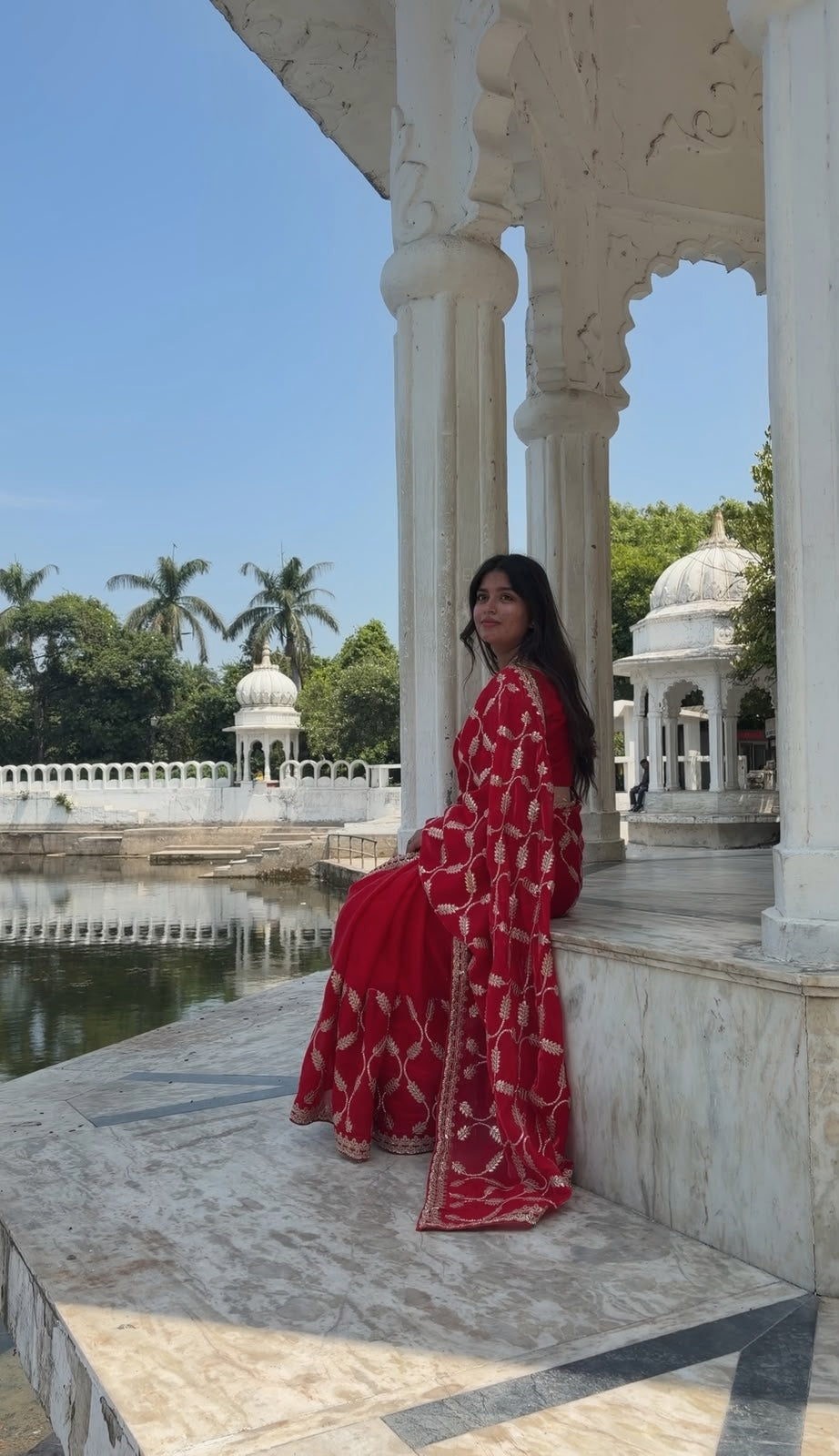 Red Gotta Patti Saree