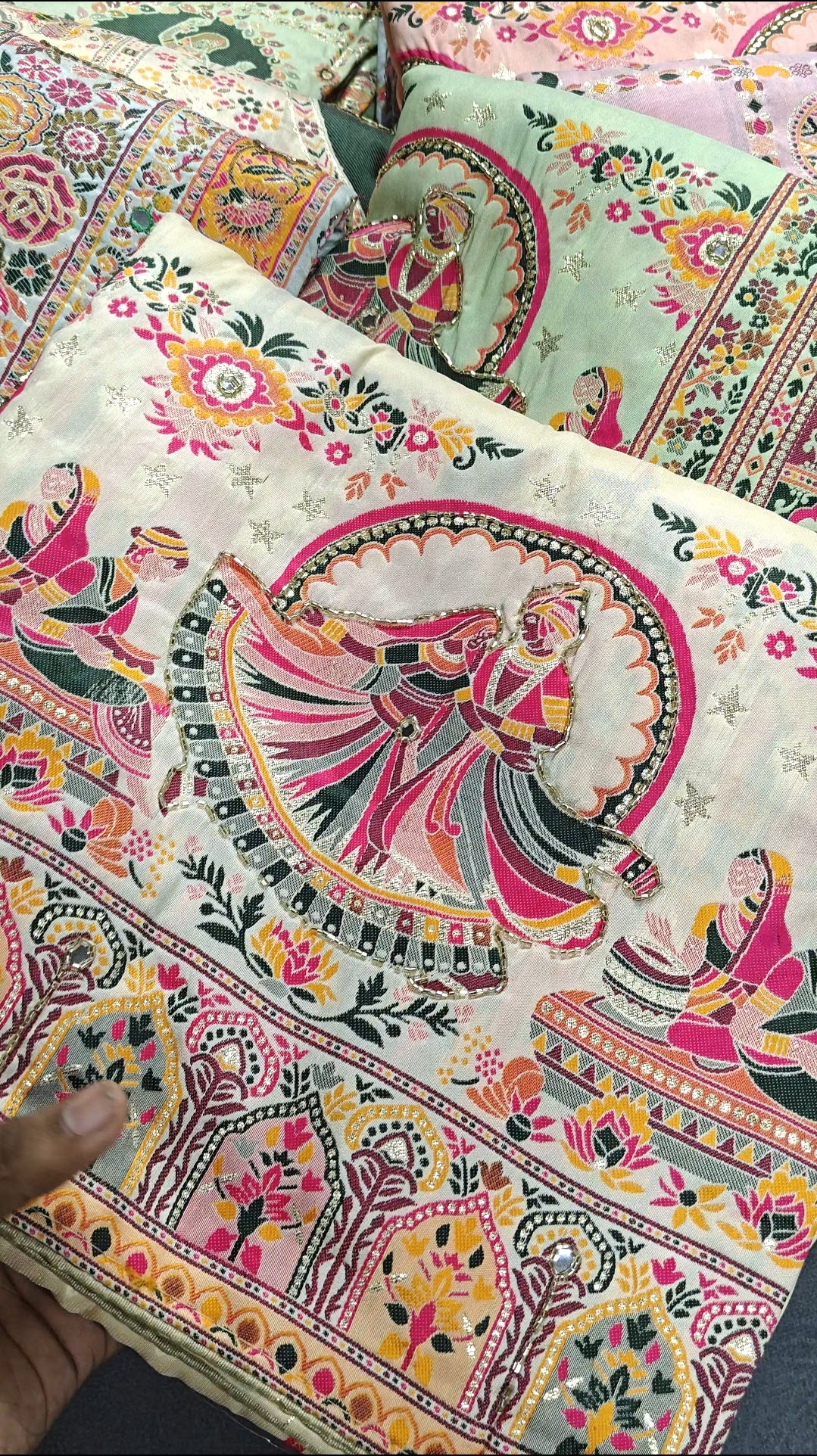 Ivory Rajrang Pashmina Silk Saree