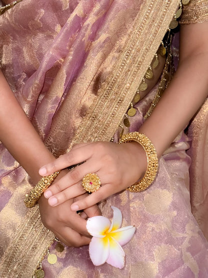 Pink Banarasi Soft Jaal Tissue Silk Saree