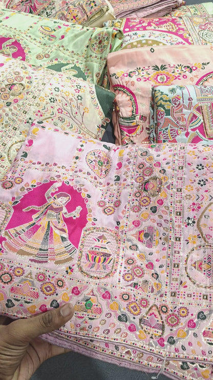 Pastel Pink Rajrang Pashmina Silk Saree