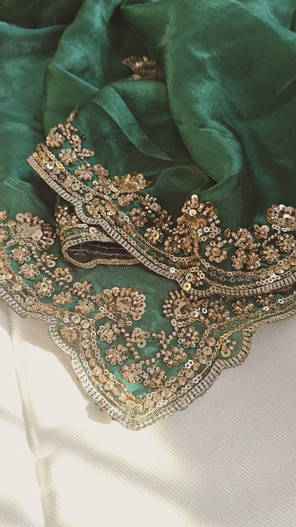 Royal Panna, Rendered in Satin Silk